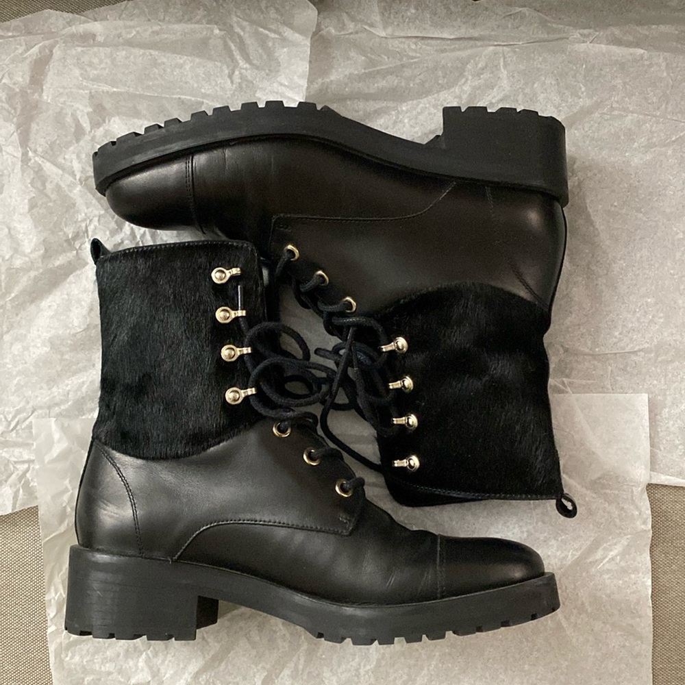 Massimo Dutti Leather Combat Boots